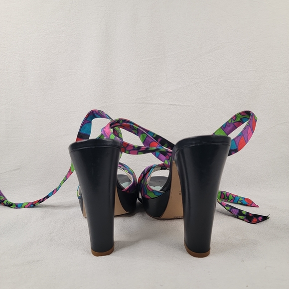 ​Marc Jacobs Geometric Print Silk Satin Wrap Platform Sandals Made in Italy 6
​D - Picture 9 of 11